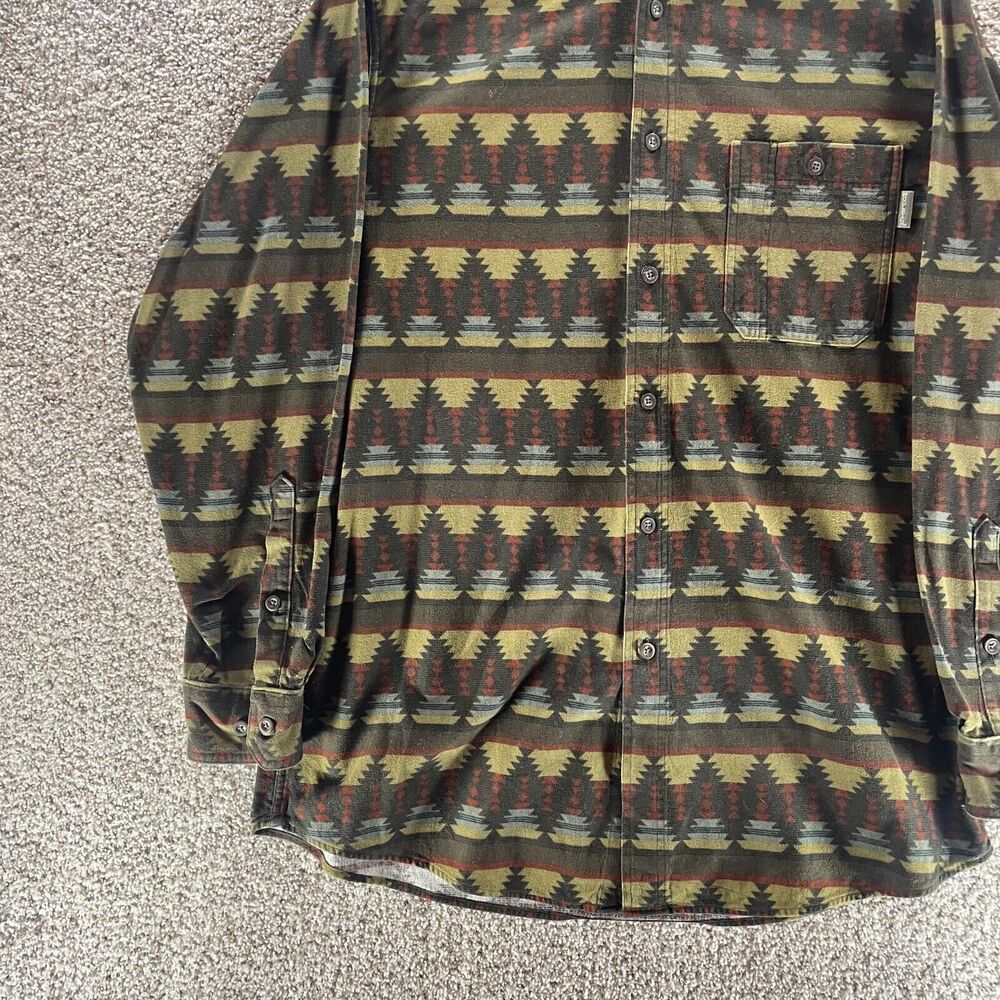 Vintage Woolrich Shacket Mens Large Aztec Southwestern Button Up Heavy Flannel - Picture 5 of 11